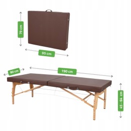 Table de massage thaïlandaise pliable pour thérapie manuelle, en bois, Niro, 80 cm