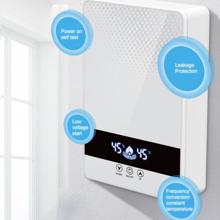 Chauffe-eau instantané intelligent 5500 W, chaudière électrique, chauffe-eau instantané sans réservoir pour douche d'appartement