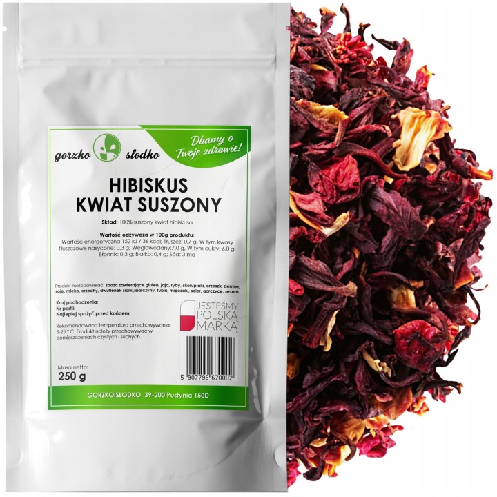 Thé d'hibiscus, fleurs d'hibiscus séchées 250 g