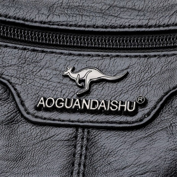 SAC À BANDOULIÈRE EN CUIR NOIR POUR FEMME, SAC ÉLÉGANT ET SPACIEUX