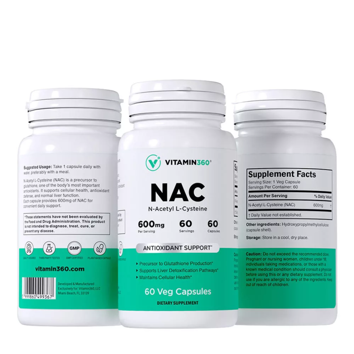 Vitamin360 NAC 600 mg (60 gélules végétales)