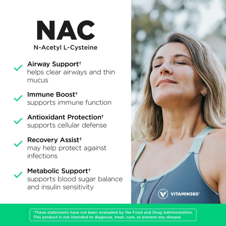 Vitamin360 NAC 600 mg (60 gélules végétales)