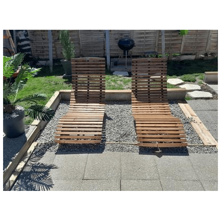 Set de 2x Chaise Longue CASARIA® à Bascule pliable en Bois d'acacia certifié FSC Transat Ergonomique Bain de Soleil