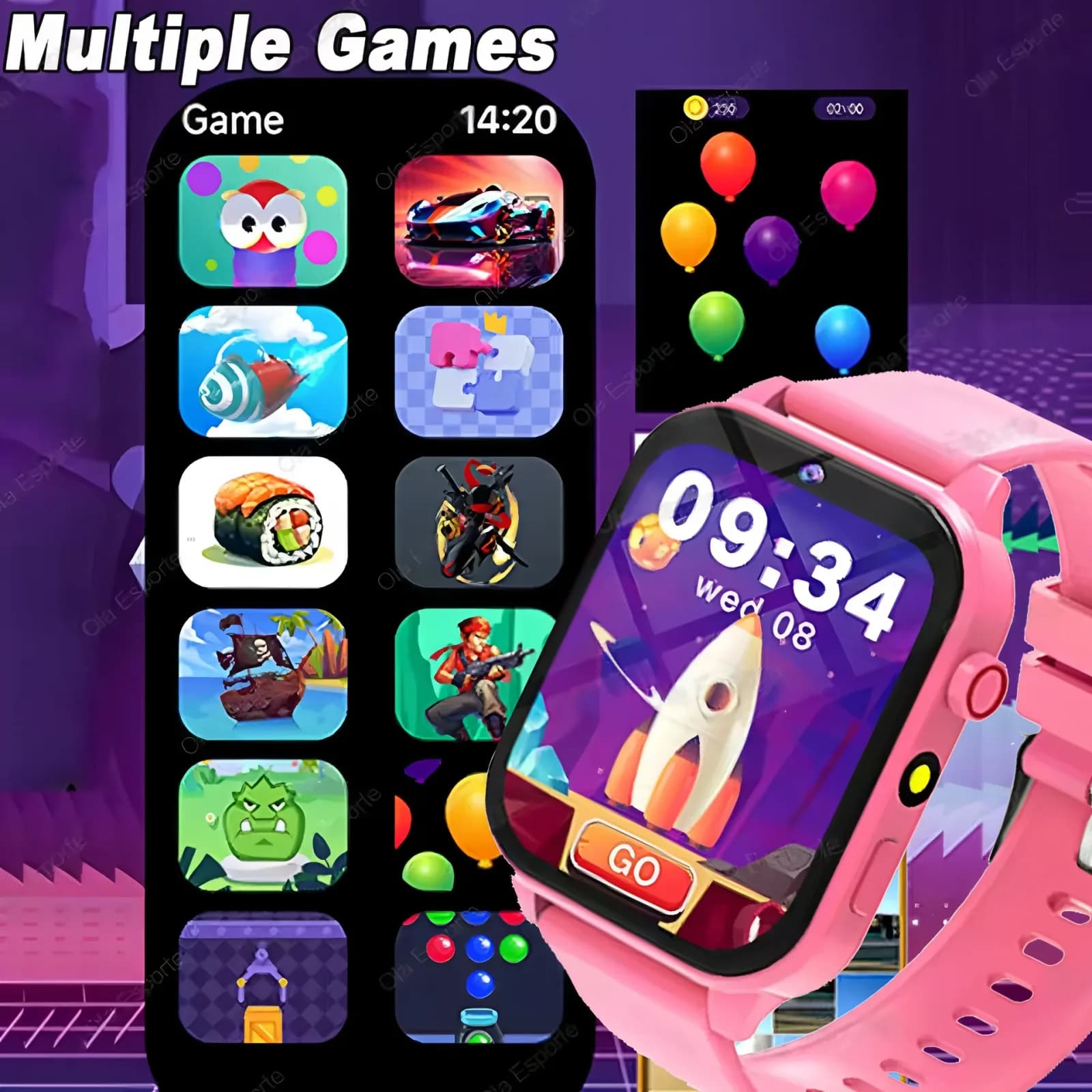 100 + jeu SmartWatch enfant HD écran éclairage musique montre intelligente garçon fille cadeau enfants Smartwatch pour IOS Android 2025 nouveau