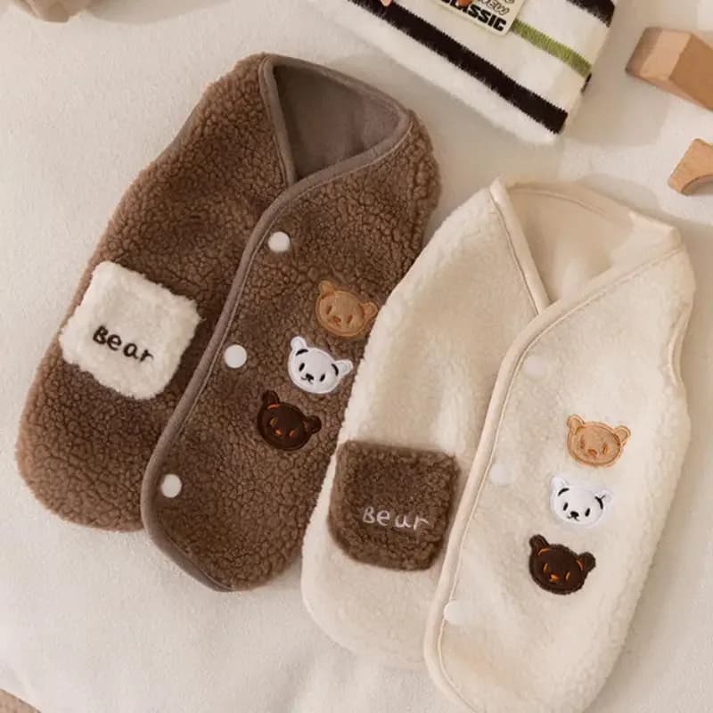 Vêtements pour animaux de compagnie pour l'automne et l'hiver, vêtements mignons pour petits chiens, gilet en polaire pour l'automne, vêtements chauds pour chiots, vêtements pour chats