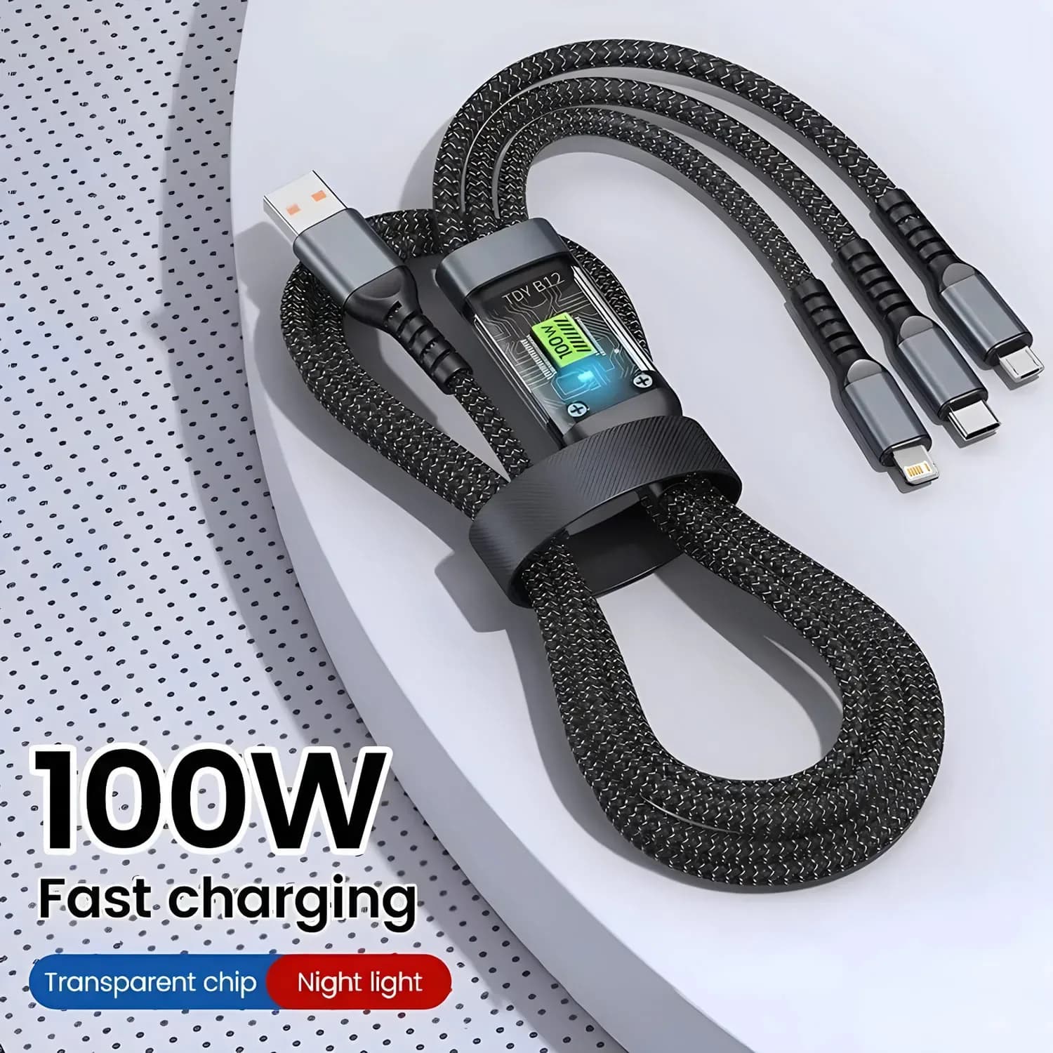 Câble de charge rapide 3 en 1 avec micro USB, 100W, pour transfert de données, chargeur de téléphone, pour iPhone, Samsung, Xiaomi, Huawei