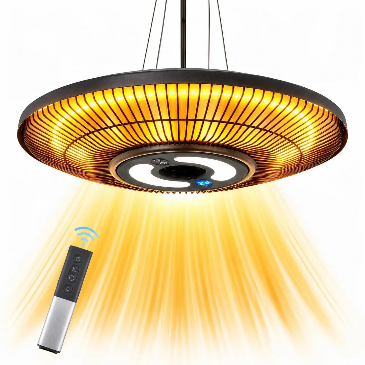 Radiateur électrique d’extérieur IP65 pour patio, radiateur infrarouge mural avec télécommande et commande tactile, chauffage instantané, durée de vie de 20 000 heures, radiateur étanche pour jardin, terrasse, utilisation intérieure et extérieure.