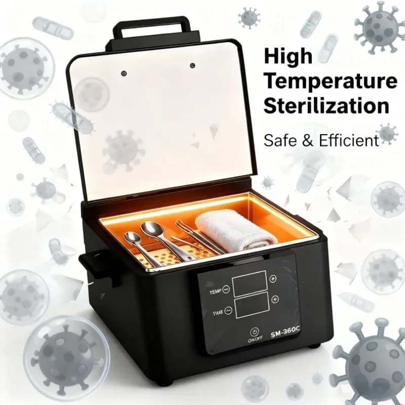 Armoire de désinfection portative à haute température 220V pour outils d'ongles, chauffe-serviettes chauds, stérilisateur de chaleur sèche UV pour Spa dentaire domestique