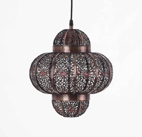 Abat-jour en métal de style marocain ancien, abat-jour suspendu antique pour plafond, abat-jour seul, cordon et ampoule non inclus