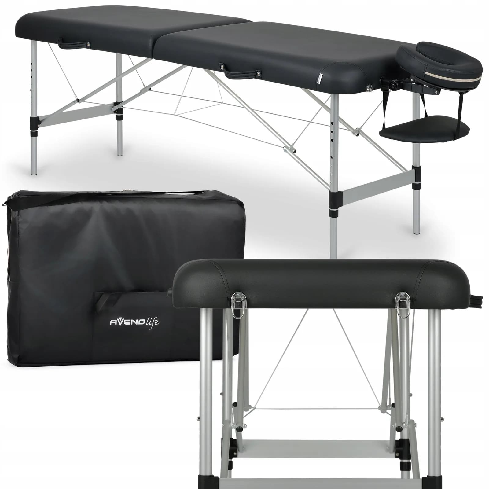 Table de massage Aluminium à bord arrondis Nadia 70 cm