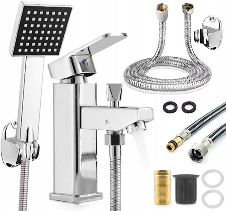 Mitigeur monotrou sur baignoire W2072 chrome brillant, avec douchette et inverseur