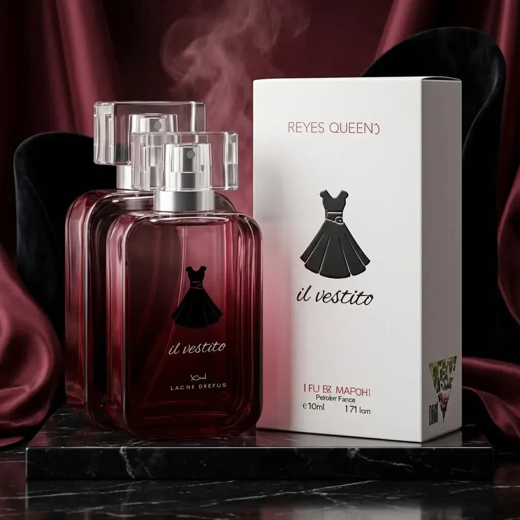 Reyes Queens - Il Vestito Eau de Parfum 50 ml. Parfum féminin aux notes florales délicates, aux arômes subtils et à une finition élégante et sophistiquée.