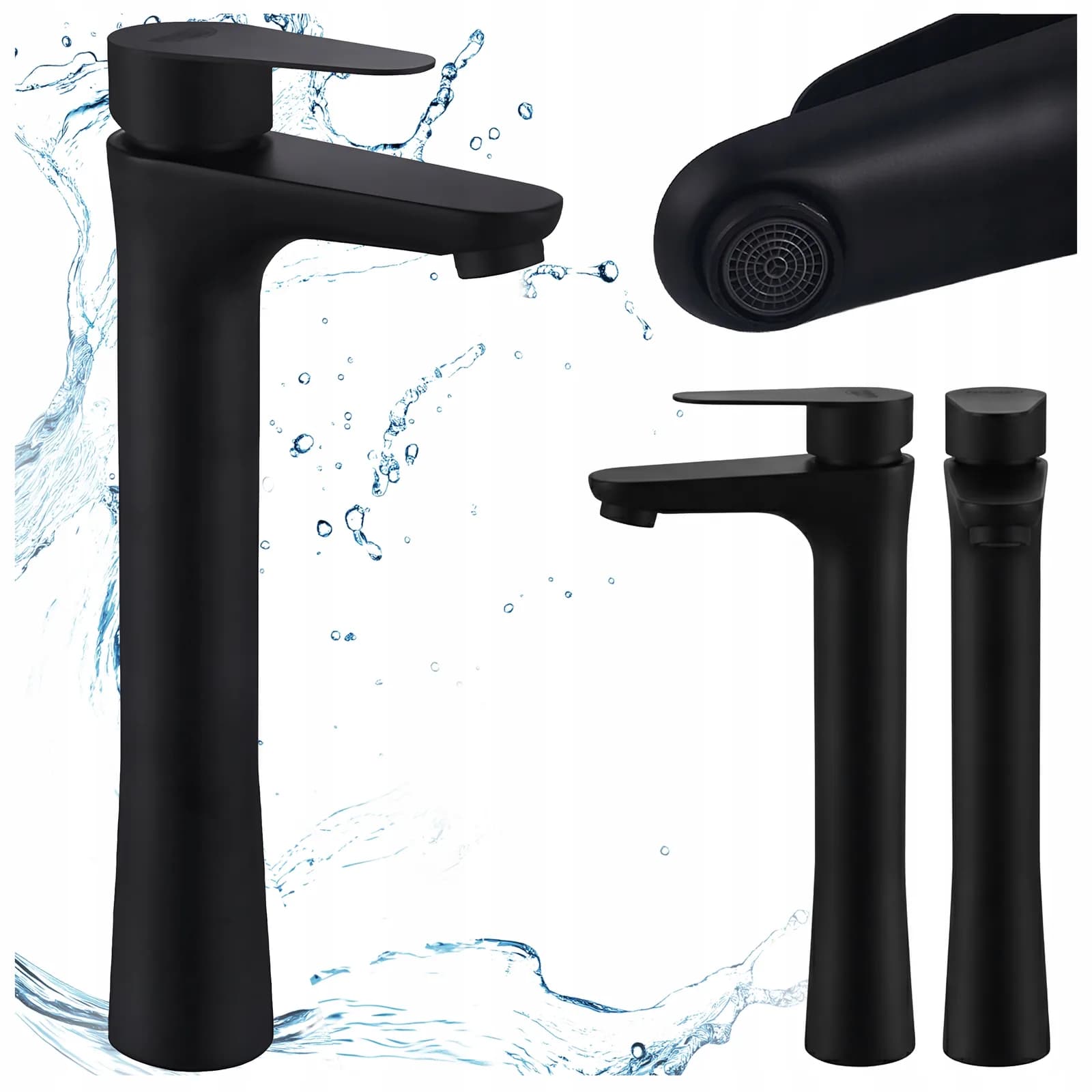Mitigeur de lavabo pour vasque à poser avec aérateur Akron noir