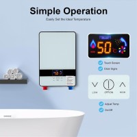 Chauffe-eau électrique instantané, 6500W sans réservoir pour eau chaude salle de bain douche, chauffe-eau électrique pour salle de bain, chauffe-eau pour baignoire 30-55℃, 27,7x18,6x5,7cm Chauffe-eau électrique instantané, 6500W sans réservoir pour eau chaude salle de bain douche, chauffe-eau électrique pour salle de bain, chauffe-eau pour baignoire 30-55℃, 27,7x18,6x5,7cm