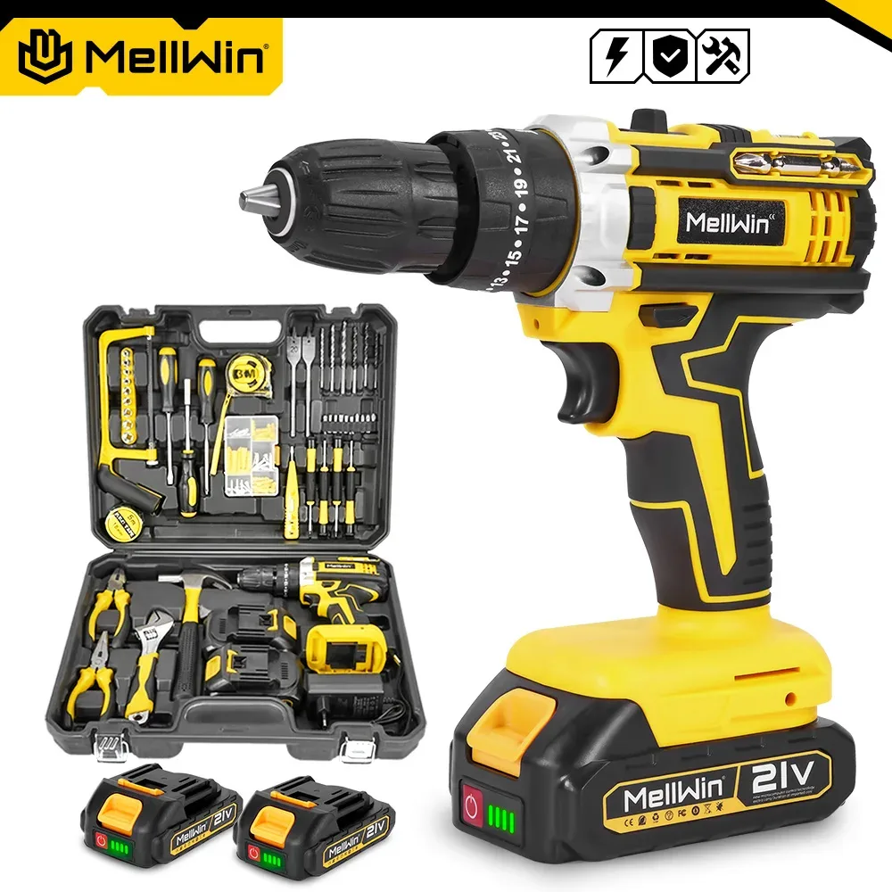 MELLWIN 25 + 3 couple électrique perceuse à percussion ensemble polyvalent sans fil tournevis électrique outil électrique pour Makita 18V batterie broche