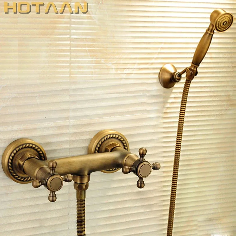 . Kit de pomme de douche murale en laiton Antique, salle de bains, bain, ensemble de robinets de douche, YT-5315