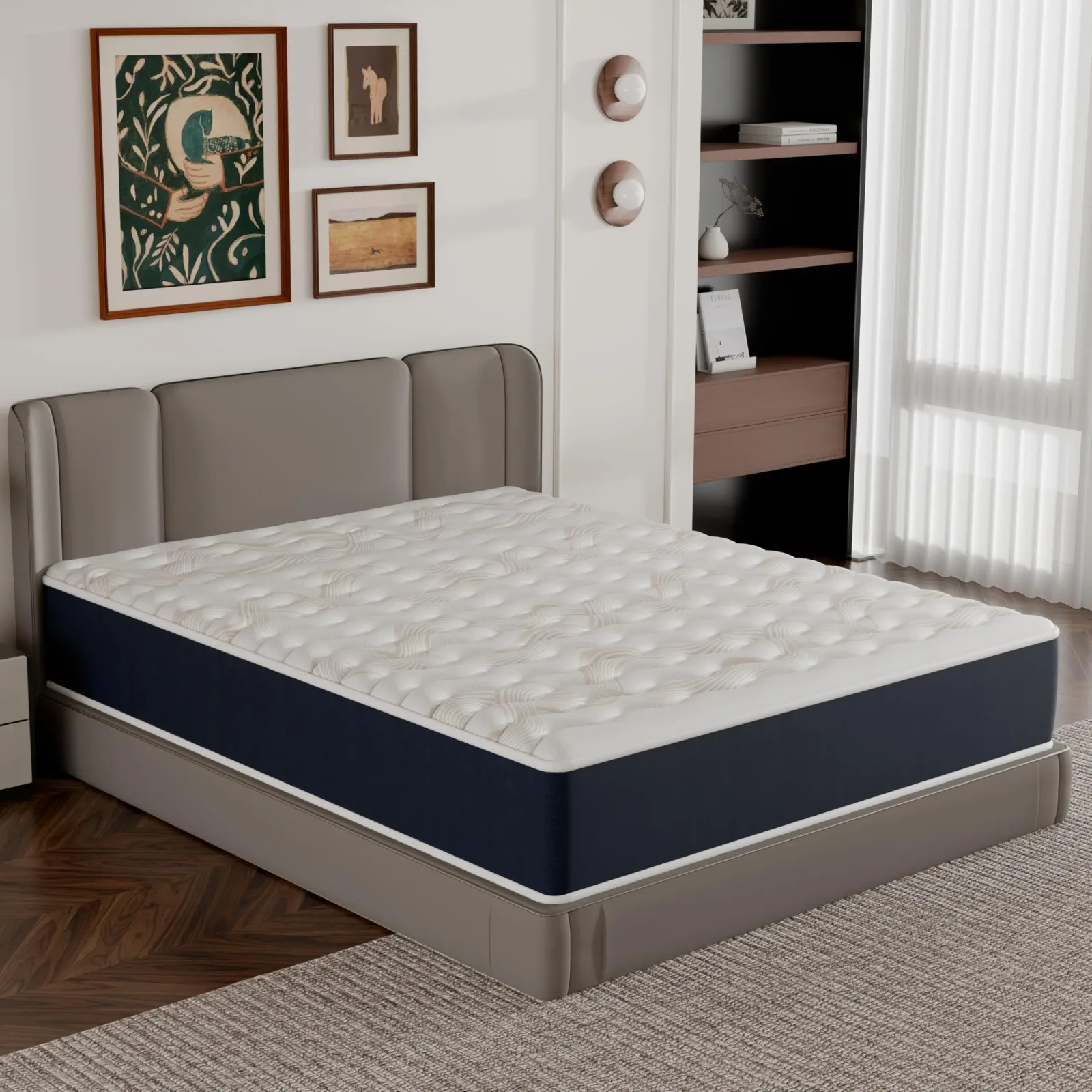 Matelas en mousse et matelas en mousse à mémoire de forme, soutien parfait, haute résilience, respirant, 7 zones, réversible des deux côtés, 28 cm d'épaisseur