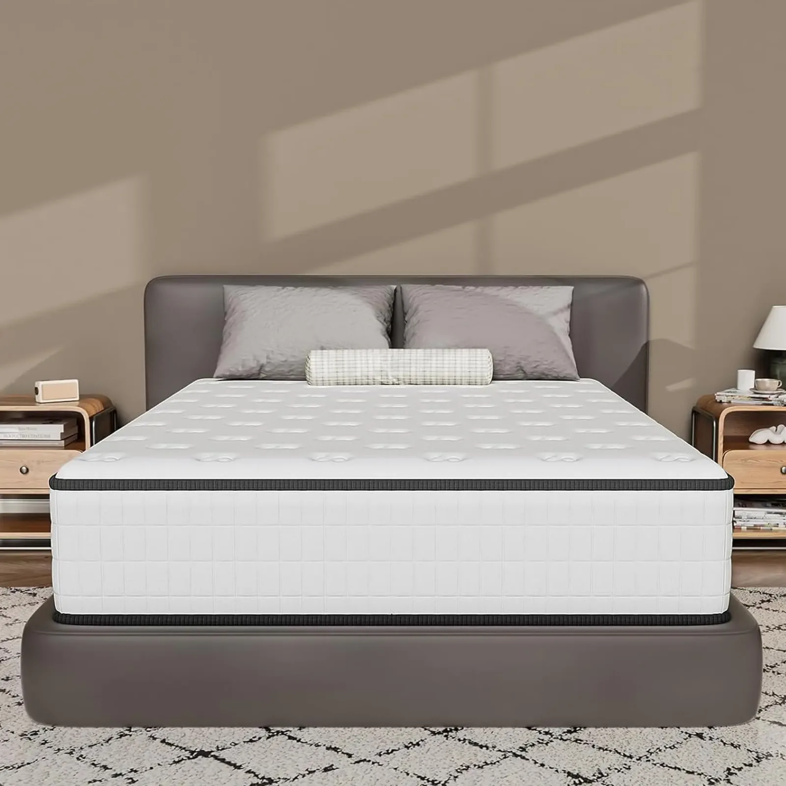 Matelas en mousse à mémoire de forme Dewinner, haute densité, fermeté moyenne, hypoallergénique, isolant thermique, 7 zones, réversible avec deux faces utilisables