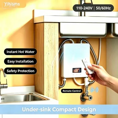 Chauffe-eau électrique instantané sans fil, chaudière double chaud/froid sous évier pour robinet de cuisine