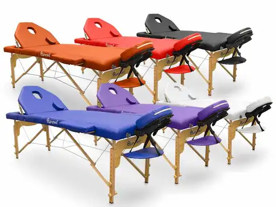 Table pliante de massage en bois PRO avec dossier