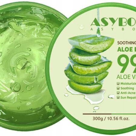 ASYBO 300 ML Gel d'Aloe Vera Naturel -Crème Soin Visage Corps Cheveux, hydratant