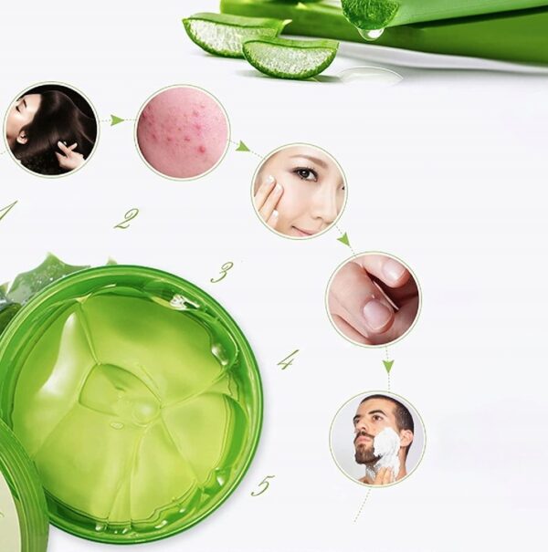 ASYBO 300 ML Gel d'Aloe Vera Naturel -Crème Soin Visage Corps Cheveux, hydratant