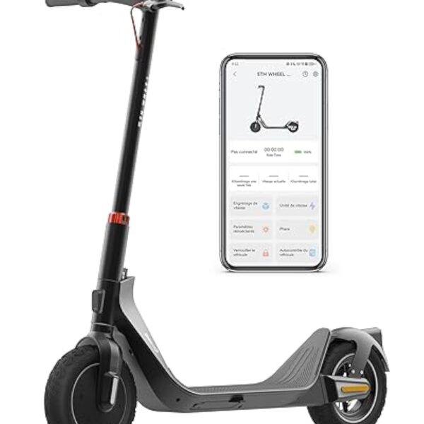 5TH WHEEL G1PRO Trottinette Électrique, Trottinette Electrique Adulte Autonomie 40km,10'' Pneu, Système de Pliage Caché, Moteur 500W, Max 120kg, APP Control, Scooter Électrique Voyage Portatif