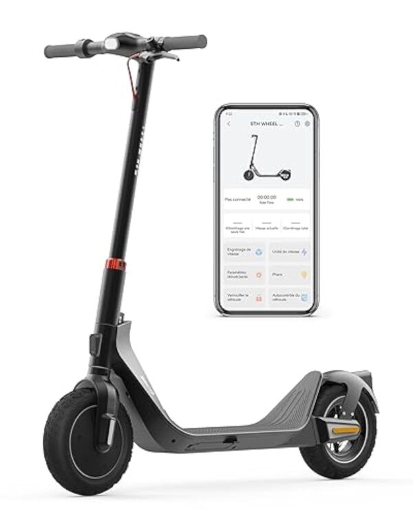 5TH WHEEL G1PRO Trottinette Électrique, Trottinette Electrique Adulte Autonomie 40km,10'' Pneu, Système de Pliage Caché, Moteur 500W, Max 120kg, APP Control, Scooter Électrique Voyage Portatif – Image 2