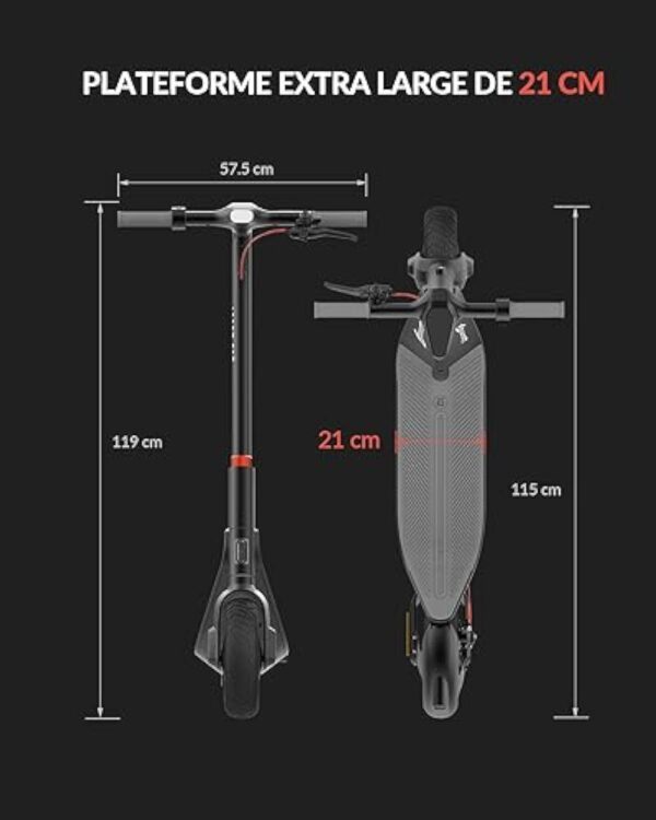 5TH WHEEL G1PRO Trottinette Électrique, Trottinette Electrique Adulte Autonomie 40km,10'' Pneu, Système de Pliage Caché, Moteur 500W, Max 120kg, APP Control, Scooter Électrique Voyage Portatif – Image 6