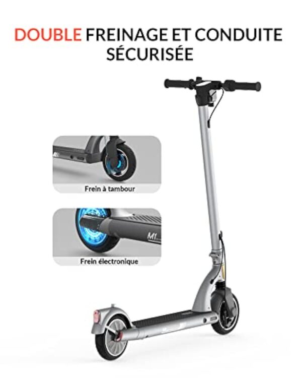 5TH WHEEL M1 Trottinette Électrique, Trottinette Electrique Adulte APP Control, 25 km/h, 3 Niveaux de Vitesse, Régulateur de Vitesse, Trotinette Electrique Pliable et Portable pour Déplacemen – Image 6