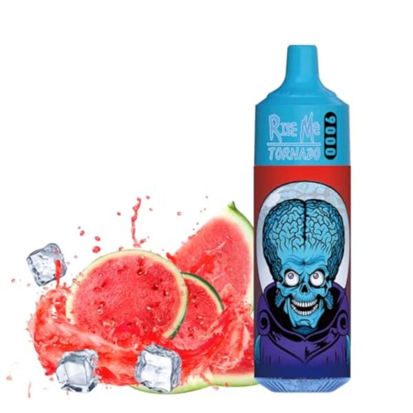 AUPO Vape jetable 9000 bouffées 650mAh E Cigarette Vape Arômes Fruits Puff Cigarettes électroniques rechargeables E-liquide 0mg nicotine (Pastèque -1pc) – Image 2