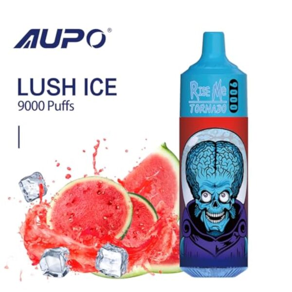 AUPO Vape jetable 9000 bouffées 650mAh E Cigarette Vape Arômes Fruits Puff Cigarettes électroniques rechargeables E-liquide 0mg nicotine (Pastèque -1pc) – Image 3