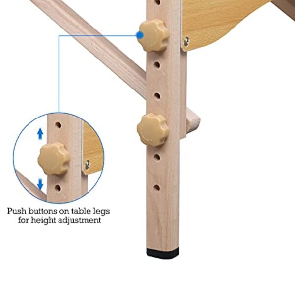 Alightup Table de Massage Pliante Professionnel en Bois, Lit Cosmétique 2 Sections Massage Portable Ergonomique, Noir – Image 7