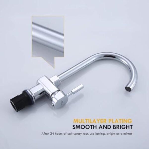 Auralum Robinet de Cuisine Bec Haut Chromé Pivotant à 360° Mitigeur Evier avec Mousseur Démontable Robinet évier Cuisine Eau Froide et Chaude – Image 3