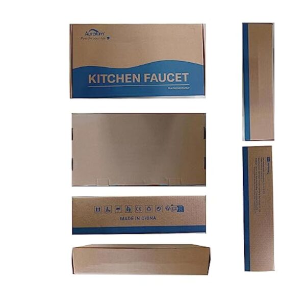 Auralum Robinet de Cuisine Flexible Bec Haut Orientable Librement Mitigeur Évier Flexible Laiton Chromé et Noir Robinet Evier Monotrou à Eau Chaude et Froide – Image 9