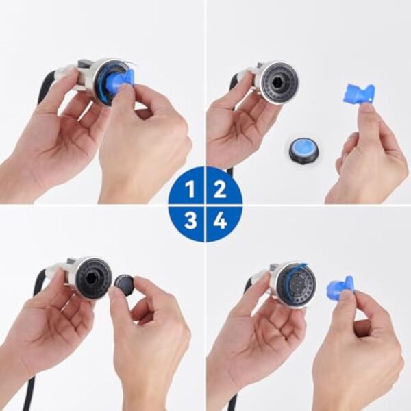 Auralum Robinet Cuisine Douchette Extractible avec 2 Modes de Pulvérisation, Mitigeur Cuisine Rotatif à 360°, Froid & Chaud Disponible, Robinetterie de Cuisine en Acier Inoxydable, Noir – Image 10