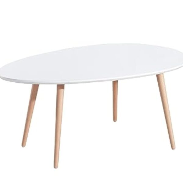 BAÏTA Table Basse Stone - Laqué Blanc Mat