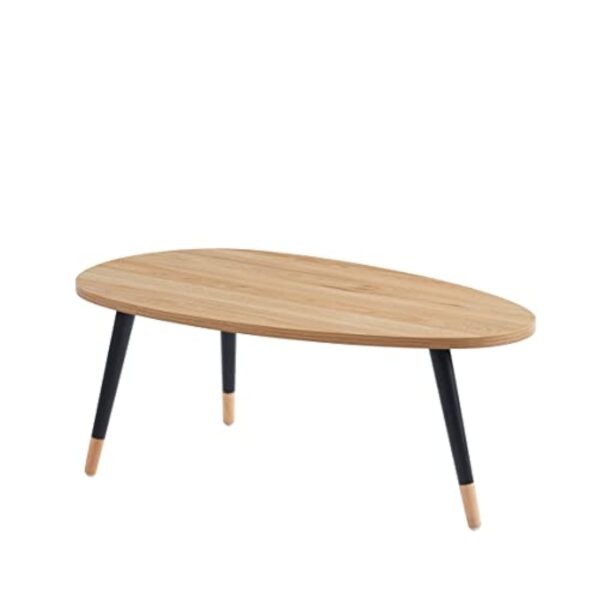 BAÏTA Table Basse Organic - Coloris Bois et Noir - L88cm – Image 2