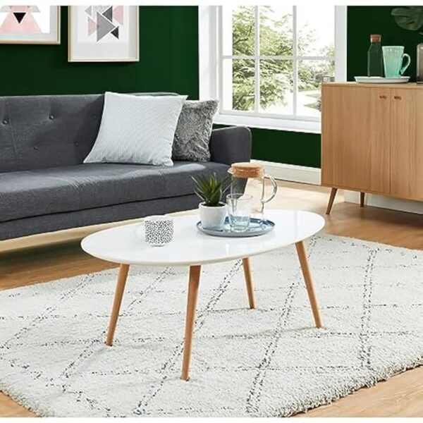 BAÏTA Table Basse Stone - Laqué Blanc Mat – Image 3