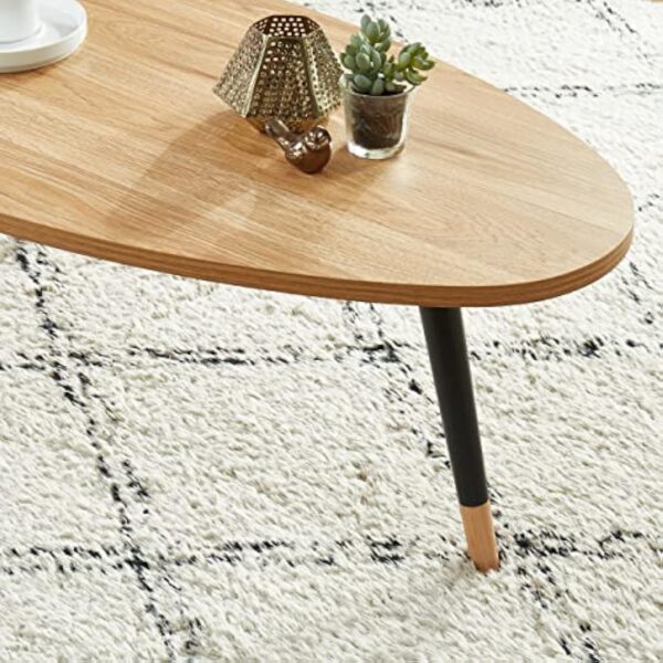BAÏTA Table Basse Organic - Coloris Bois et Noir - L88cm – Image 5