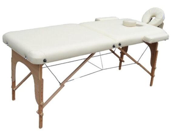 BELTOM Table de Massage 2 Zones Portables Cosmetique lit esthetique avec Panneau Reiki + Sac - Crème – Image 4