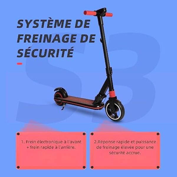 BXHOVERGO Trottinette Electrique Enfant 6,5 Pouces, Trottinette électrique Enfant Pliable 6-12 Ans avec indicateur LED, Facile à Plier, Cadeau pour Les Enfants Adolescents – Image 5
