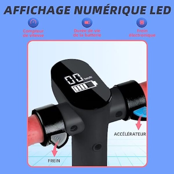 BXHOVERGO Trottinette Electrique Enfant 6,5 Pouces, Trottinette électrique Enfant Pliable 6-12 Ans avec indicateur LED, Facile à Plier, Cadeau pour Les Enfants Adolescents – Image 7