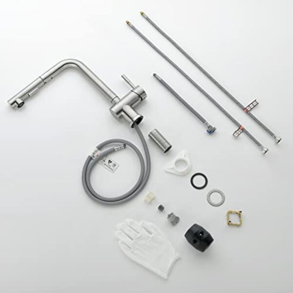 CECIPA X207S Mitigeur Cuisine avec Douchette Extractible, Robinet Cuisine Douchette Extensible, Mitigeur Evier 2 Jets, Robinetterie de Cuisine Rotatif à 360°, Robinet Evier Tete en Acier Inox – Image 9