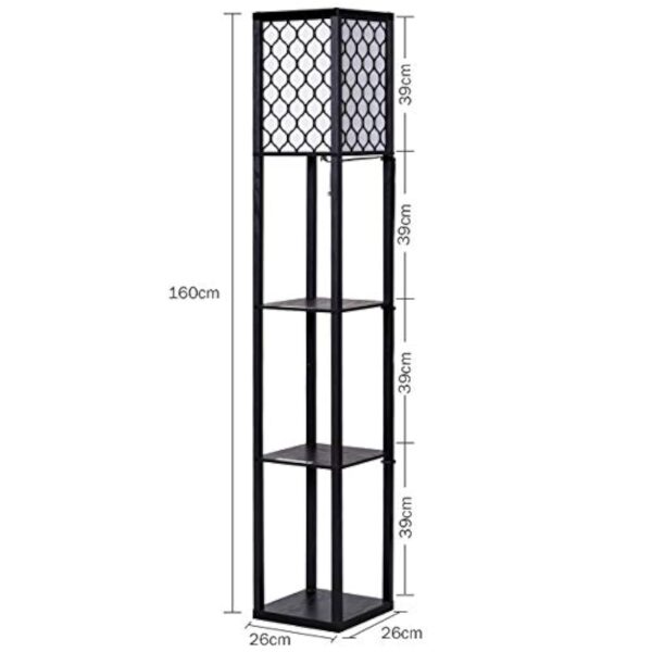 COSTWAY Lampadaire avec 3 Niveaux Etagère 220-240V,60W Design Scandinave Lampe sur Pied pour Chambre et Salon (Ampoule Non Inclus) – Image 5