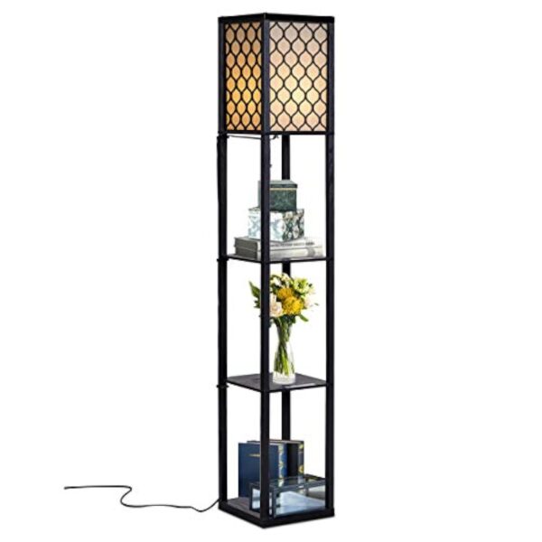 COSTWAY Lampadaire avec 3 Niveaux Etagère 220-240V,60W Design Scandinave Lampe sur Pied pour Chambre et Salon (Ampoule Non Inclus) – Image 10
