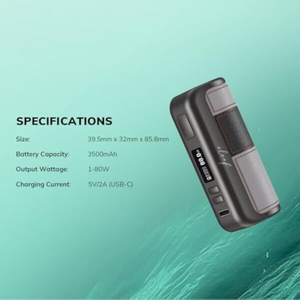 Cigarette Électronique Kit Eleaf iStick Power Mono Batterie Box Mod 80W Sans Nicotine Vape Sans E-liquide Batterie 3500mAh intégrée, Pour GTL Pod Tank/GTL Coil Vaping Orange Brun – Image 8