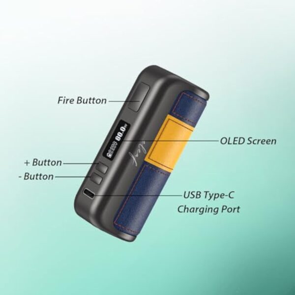 Cigarette Électronique Kit Eleaf iStick Power Mono Batterie Box Mod 80W Sans Nicotine Vape Sans E-liquide Batterie 3500mAh intégrée, Pour GTL Pod Tank/GTL Coil Vaping Orange Brun – Image 9