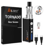 Cigarette Electronique Kit Complet, Lovaper 60W avec Box Mods Batterie 2200mAh & Vape avec Résistance 0,5ohm, Top Fill Atomiseur 2ml, E cigarette sans Nicotine ni Tabac
