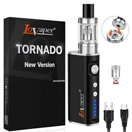 Cigarette Electronique Kit Complet, Lovaper 60W avec Box Mods Batterie 2200mAh & Vape avec Résistance 0,5ohm, Top Fill Atomiseur 2ml, E cigarette sans Nicotine ni Tabac